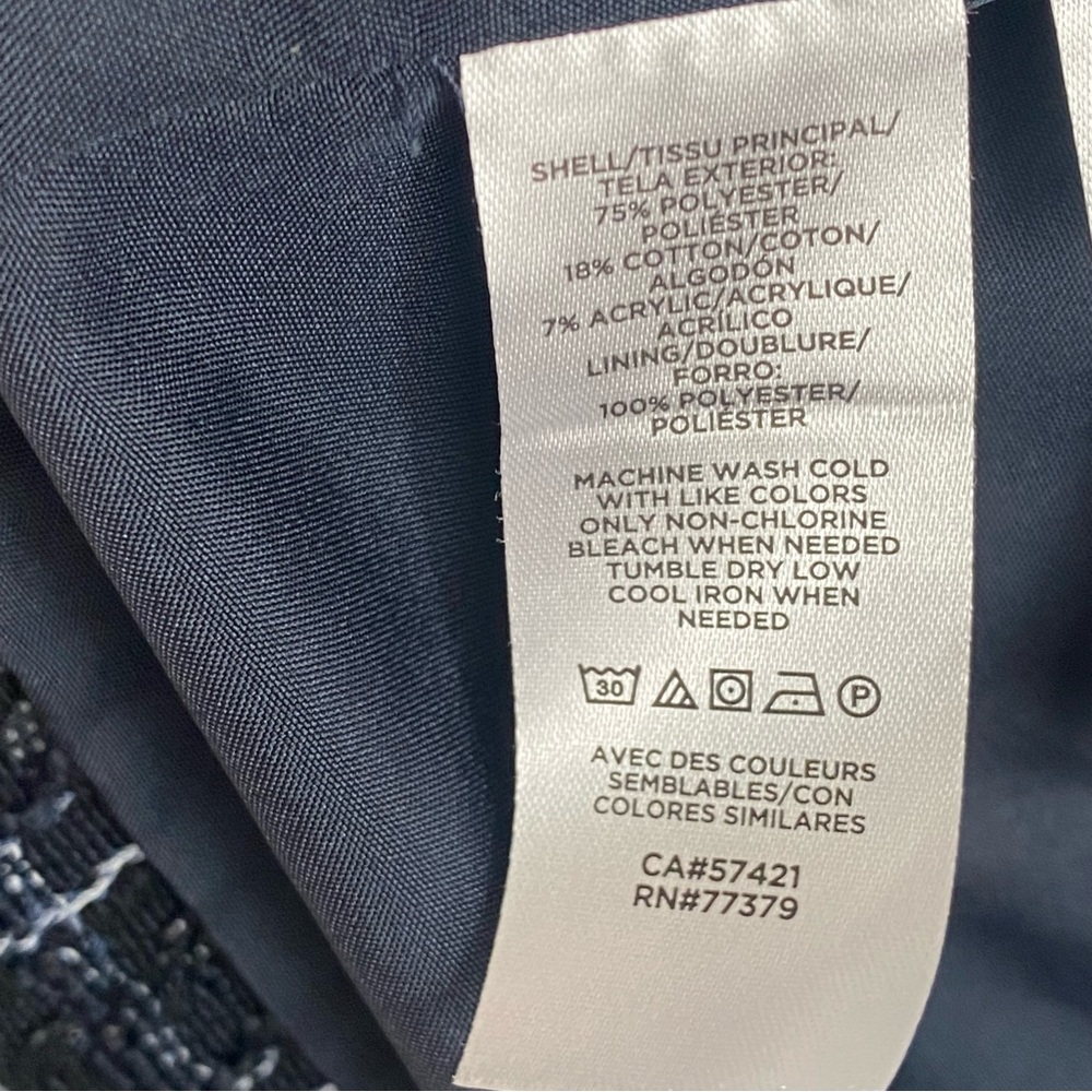 Ann Taylor Double Breasted Tweed Textured Blazer Jacket Blue Size 6 - Picture 10 of 10